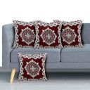 Kuber Industries Flower Design Velvet Pillows Covers for Couch Bed Sofa, Soild Soft Cushion Case, 16x16 Inches- Pack of 4 (Maroon)...