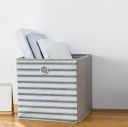 Kuber Industries Foldable Storage Basket|Square Toy Storage Bin|Front Grab Handle|Wardrobe, Closet Organizer (Grey)...