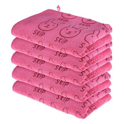 Kuber Industries Hand Towel | Reusable Face Cleaning Towel | Baby Napkin | 30x40 cm | Pack of 5 | Pink