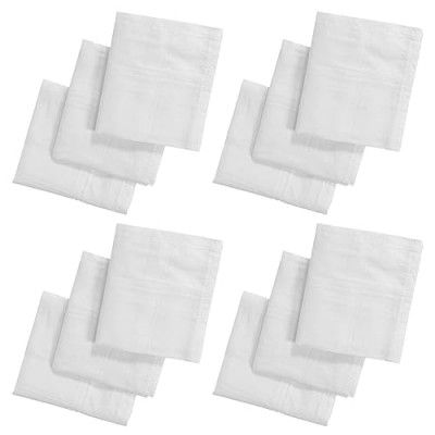 Kuber Industries Handkerchief | Pack of 12 | White
