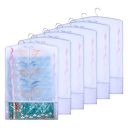 Kuber Industries Hanging Saree Cover | Non-Woven Brush Painting Pattern Saree Cover | Saree Covers for Home | Saree Cover with Small Transparent view | Pack of 6 | Gray...