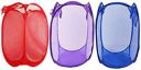 Kuber Industries Large Mesh Laundry Basket Set of 3 Pcs...