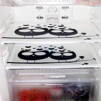 Kuber Industries Love Birds Design 6 Piece PVC Refrigerator Mat Set - Multicolour