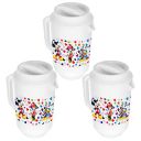 Kuber Industries Mickey & Friends Print Unbreakable Plastic Water Jug with Lid for Home, Kitchen, Office 2 Liter Pack of 3 (White)...