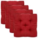 Kuber Industries Microfiber Square Chair Pad Seat Cushion for Car Pad, Office Chair, Indoor/Outdoor, Dining Living Room, Kitchen-Pack of 4, 18 * 18 Inch (Maroon)...