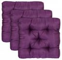 Kuber Industries Microfiber Square Chair Pad Seat Cushion for Car Pad, Office Chair, Indoor/Outdoor, Dining Living Room, Kitchen-Pack of 3, 18 * 18 Inch (Purple)...