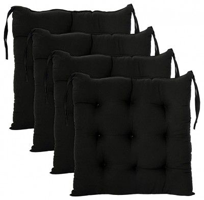 Kuber Industries Microfiber Square Chair Pad Seat Cushion -Pack of 3, 18 * 18 Inch