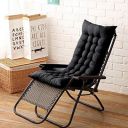 Kuber Industries Microfibre Soft Home Cotton Cushion Long Chair Pad|Cushion for Indoor/Outdoor|Home Office Garden Décor|Size 114 x 40 x 9 CM (Black)-KUBMART11917...