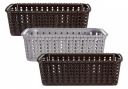 [Pack of 3] Kuber Industries Multipurposes Small M 15 Plastic Basket, Organizer for Kitchen, Countertops, Cabinets, Bathrooms Without Lid- (Brown & Grey & Brown) -46KKM0130, Standard...