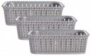 Kuber Industries Multipurposes Small M 15 Plastic Basket, Organizer For Kitchen, Countertops, Cabinets, Bathrooms Without Lid- Pack of 3 (Grey) -46KM0122...