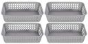 Kuber Industries Multipurposes Super Tidy Plastic Basket, Organizer for Kitchen, Countertops, Cabinets, Bathrooms- Pack of 4 (Grey) -46KKM0276...