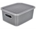 Kuber Industries Multiuses Large M 20 Plastic Basket/Organizer with Lid (Grey) -46KKM069...
