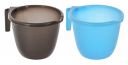 Kuber Industries Multiuses Lightweight, Unbreakable Plastic Bathroom Mug 1 litre Pack of 2 (Black & Sky Blue)-46KM0222, Standard...