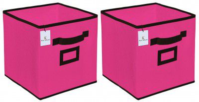 Kuber Industries Non Woven 2 Pieces Large Foldable Storage Organiser Cubes/Boxes - CTKTC035236