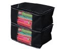 Kuber Industries Non-Woven Saree Cover|Zipper Closer With Transparent Window|Size 43 X 35 X 22 Cm|Pack Of 2 (Black)...