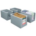 Kuber Industries Non-Woven Shirt Stacker/Clothes Organizer|Solid Color & Foldable Non Woven Material|Closet & Wardrobe Organizer|Size 40 x 20 x 25 Cm, Pack of 4 (Grey)...