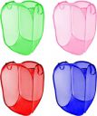 Kuber Industries Pack of 4 Nylon Mesh Laundry Basket, 30 Ltr ,CTKNEW213...