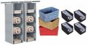 Kuber Industries Organizer Box (Blue & Red & Beige, 42 x 29 x 22 cm), Set of 3 & 4 Piece Organizer Set, Black & KUBMART15322 Foldable Hanging 4 Cloth Organizer (Grey)-Pack of 2...
