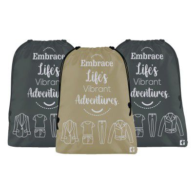 Kuber Industries Pack of 3 Cloth Storage Bag | Travel Cloth Carrying Bag | Garments Cover for Laundry | Medium | Brown & Gray