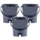 Kuber Industries Pack of 3 Plastic Dustbin for Home with Pedal, Lid & Handle | 7 Ltr Dustbin for Kitchen, Bathroom & Office | Garbage Bin for Wet or Dry Waste | Check Dhakkan- Grey & Black...