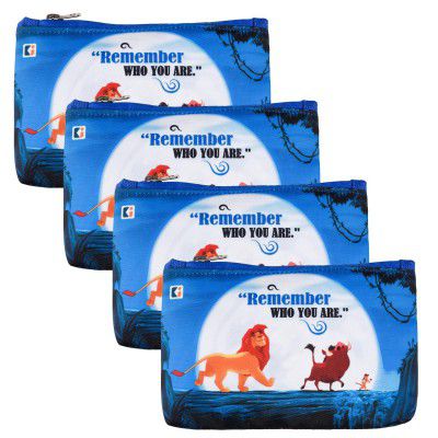 Kuber Industries Pack of 4 Pencil Pouch | Blue