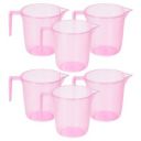 Kuber Industries Pack of 6 Bathroom Mug | Multipurpose Bath Rinse Mug for Bathroom | Reusable Bath Mug | Wash Mug for Toilet | Mug for Washroom | 1100 ML | Transparent Pink...