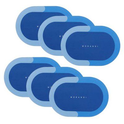 Kuber Industries Pack of 6 Floor Mat|Super Absorbent,Quick Dry||HY-02|40 x 60 cm,Blue