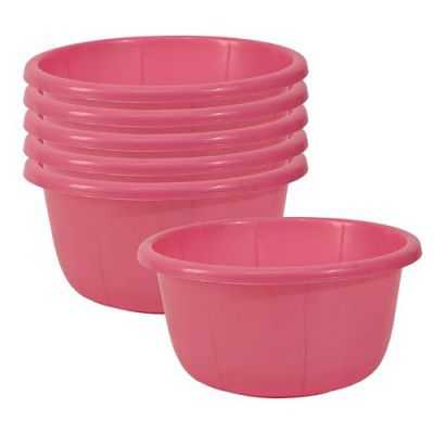 Kuber Industries Pack of 6 Multipurpose Bath Tub for Bathroom | 40 Liters Suitable for Indoor and Outdoor Use