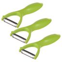 Kuber Industries Peeler|Plastic Vegetable Peeler|Fruit Peeler|Non-Slip Handle|Steel Sharp Straight Blade|Y Shaped Peeler|Kitchen Peeler|Pack of 3 (Green)...