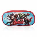 Kuber Industries Pencil Pouch | Multi-Purpose Travel Pouch | Lightweight Storage Pouch | Multi Utility Stationery Pouch | 2 Compartments Geometry Box | Marvel Avengers | Red...