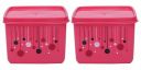 Kuber Industries Plastic 2 Pieces Multipurpose Storage Container Set 1000 ML (Pink) - CTKTC23288,standard...