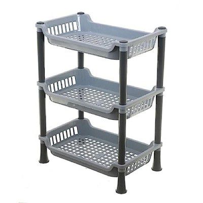 Kuber Industries Plastic 3-Layer Kitchen Rack For Storage|Easy Assemble
