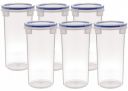 Kuber Industries Plastic Container for Kitchen Storage|Airtight Container|Transparent Kitchen Container|500ml|Pack of 6 (White)...