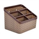 Kuber Industries Plastic Multi-Purpose Organizer | Compact Desk Makeup Size Large (Brown)...