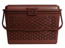 Kuber Industries Plastic Multipurpose Trendy Shopping Small Basket with Lid (Dark Brown)-HS_38_KUBMART21153...