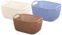 Kuber Industries Unbreakable Plastic 3 Pieces Multipurpose Large Size Flexible Storage Baskets/Fruit Vegetable Bathroom Stationary Home Basket with Handles (Brown & Cream & Grey) -CTLTC37857...