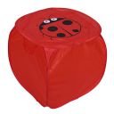 Kuber Industries Polyester Durable & Collapsible Square Laundry Basket|Clothes Storage Box With Lid & Side Handles,45 Ltr.(Red)...