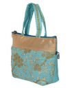 Kuber Industries Polyester Embroidery Design Hand Bag For Women/Girls With Handle (Blue) 54KM4030...