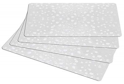 Kuber Industries Polyvinyl Chloride Diamond Texture Fridge Mat Set Of 4|Water Proof Refrigerator Drawer Mat|Reusable & Washable|Multipurpose Mat For Kitchen (Transparent)