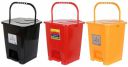 Kuber Industries Premium Plastic Pedal Dustbin 10 Ltr (Black & Red & Yellow)-Pack of 3...