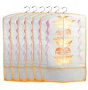 Kuber Industries Printed 6 Piece Non Woven Hanging Saree Cover Wardrobe Organiser (Cream) -CTLTC38942...