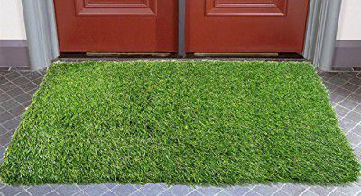 Kuber Industries PVC Artificial Grass Door Mat Large - 36"x 24", Green (Grass10),Standard
