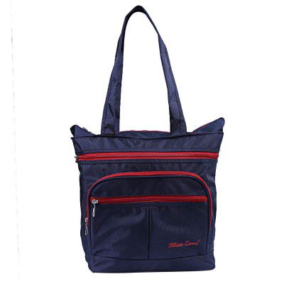 Kuber Industries Rexine 1 Piece Shopping Bag (Blue & Red) -CTKTC6308
