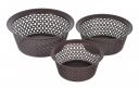[Set of 3] Kuber Industries Multipurposes Round Plastic Basket, Organizer For Kitchen, Countertops, Cabinets, Bathrooms-  (Brown) -46KM04]...