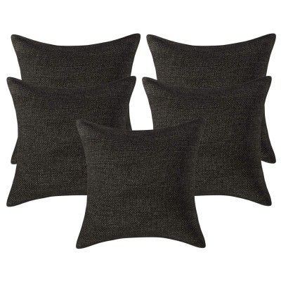 Kuber Industries Self Design 5 Piece Jute Cushion Cover Set 