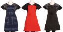 Kuber Industries Self Design Cotton 3 Piece Kitchen Apron with Front Pocket Set - Red...