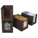 Kuber Industries Shirt Organizer for Wardrobe|Foldable Non Woven Shirt Stacker|Designer Cupboard Organizer for Clothes |Clothes Storage box|Pack of 4 (Brown)...