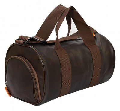 Kuber Industries Soft Duffle Gym Bag with Shoes Compartment (Brown)