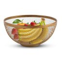 Kuber Industries Stainless Steel Mesh Fruit Basket For Dining Table | Multipurpose & Easy-to-Clean Veg Basket | HW-14-GD | Gold...