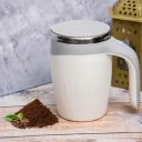 Kuber Industries Stirring Coffee Mug | Magnetic Stirring Coffee Cup 380 ML | Gray...